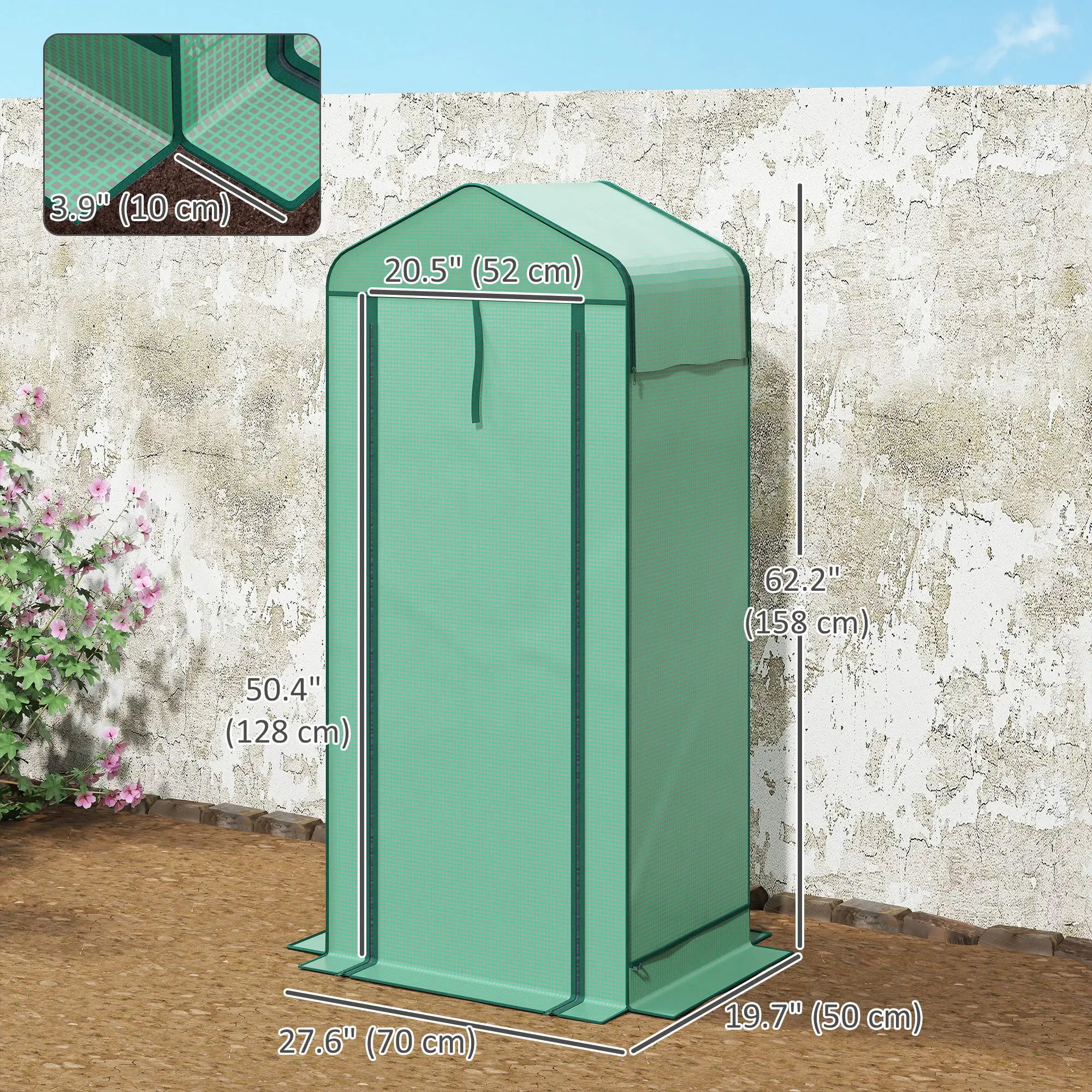 Mini Greenhouse With Screen Roof, 27.6