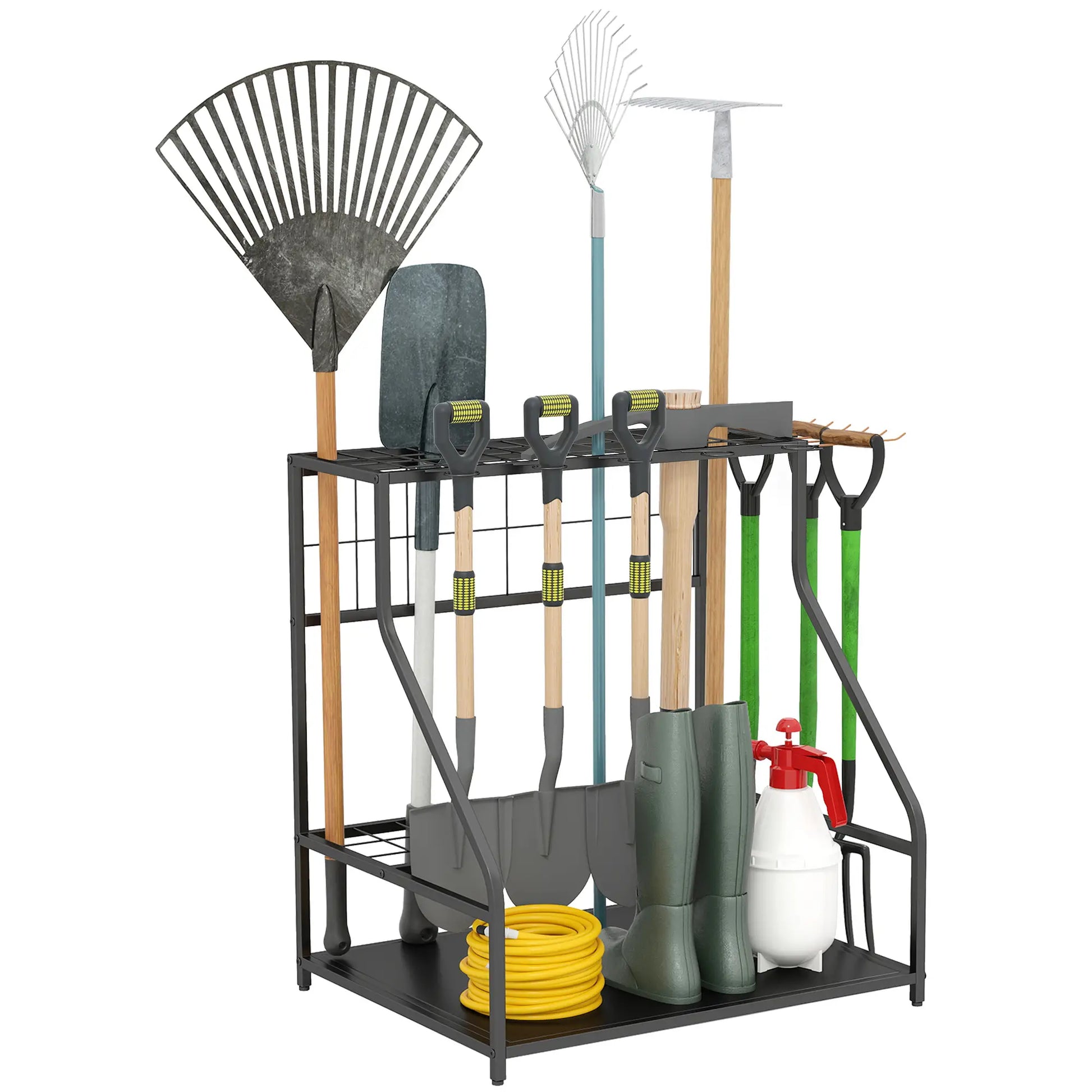 3-Tier Yard Tool Rack, Garden Organizer with Hooks, Orange Garden Accessories at Gallery Canada