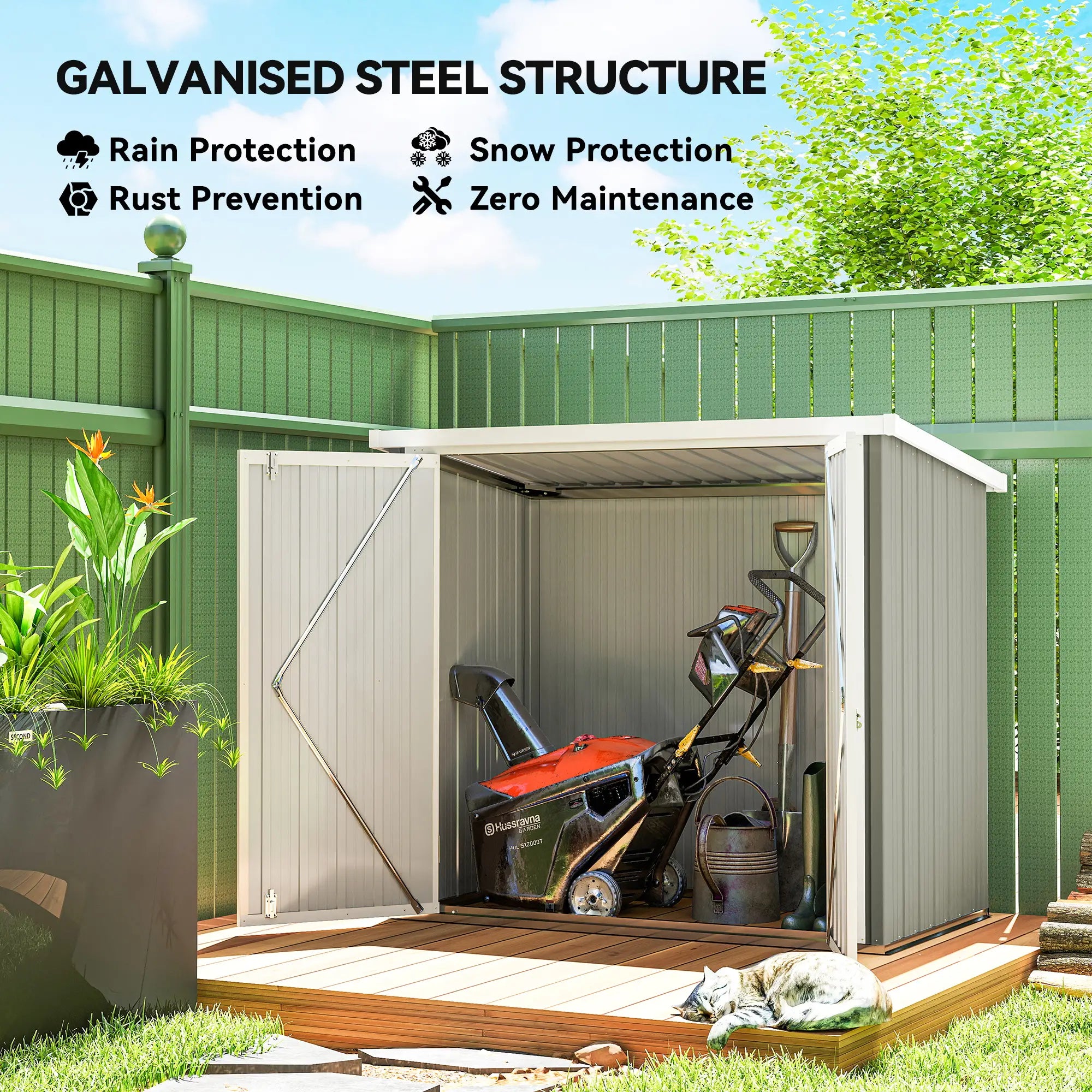 5' x 3' Metal Garden Storage Shed, Tool House With Double Doors Sheds at Gallery Canada
