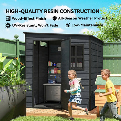 Outdoor Storage Shed, Lockable Door, Vents And Windows, Dark Grey Sheds at Gallery Canada