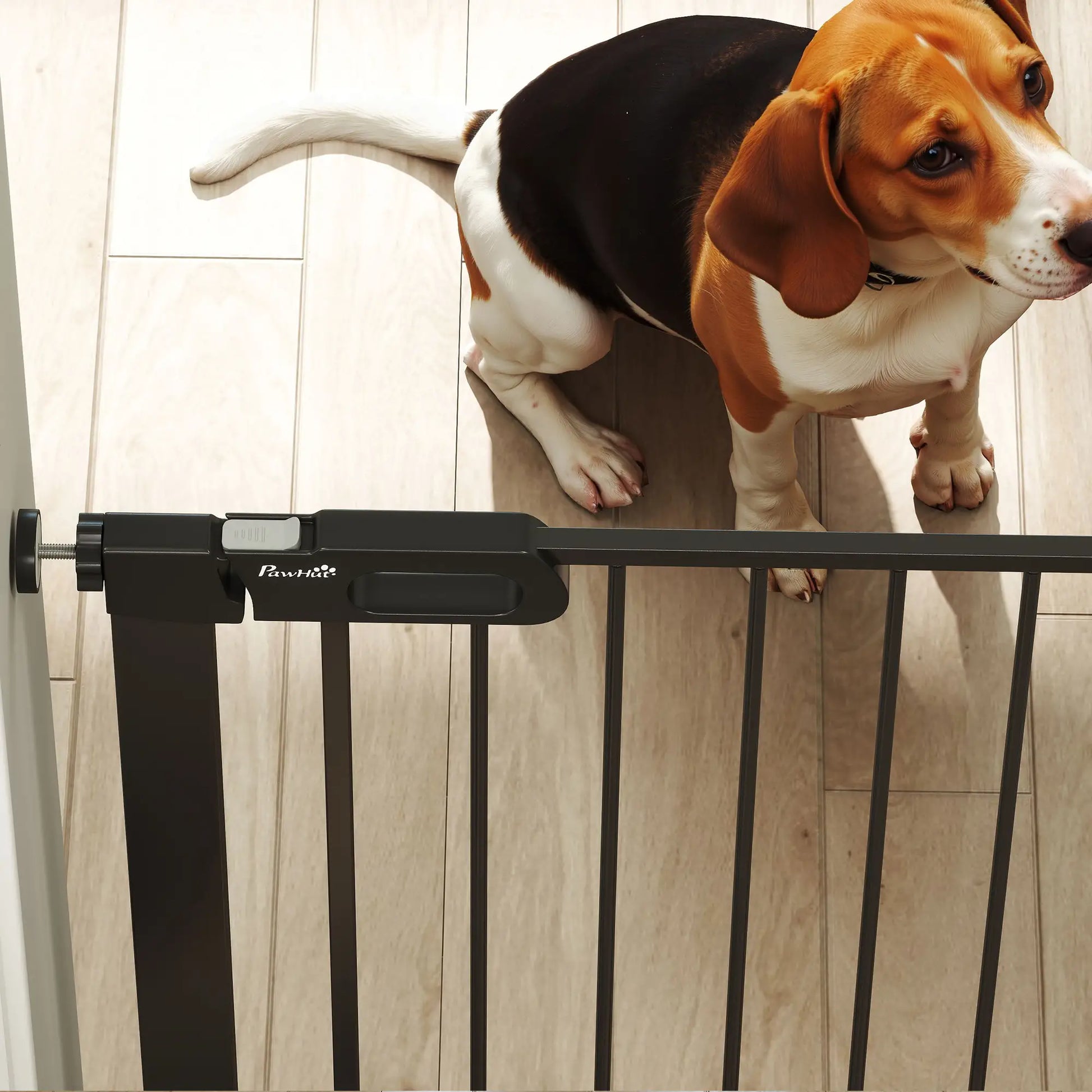 30"-32" Extra Wide Pet Gate, 35"H, Small Door, Black Houses, Kennels & Pens at Gallery Canada