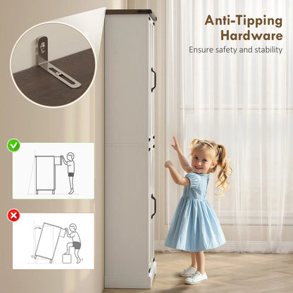 72" Pantry Cabinet, Farmhouse Kitchen Storage, Adjustable Shelves, White Kitchen Pantry Cabinets at Gallery Canada