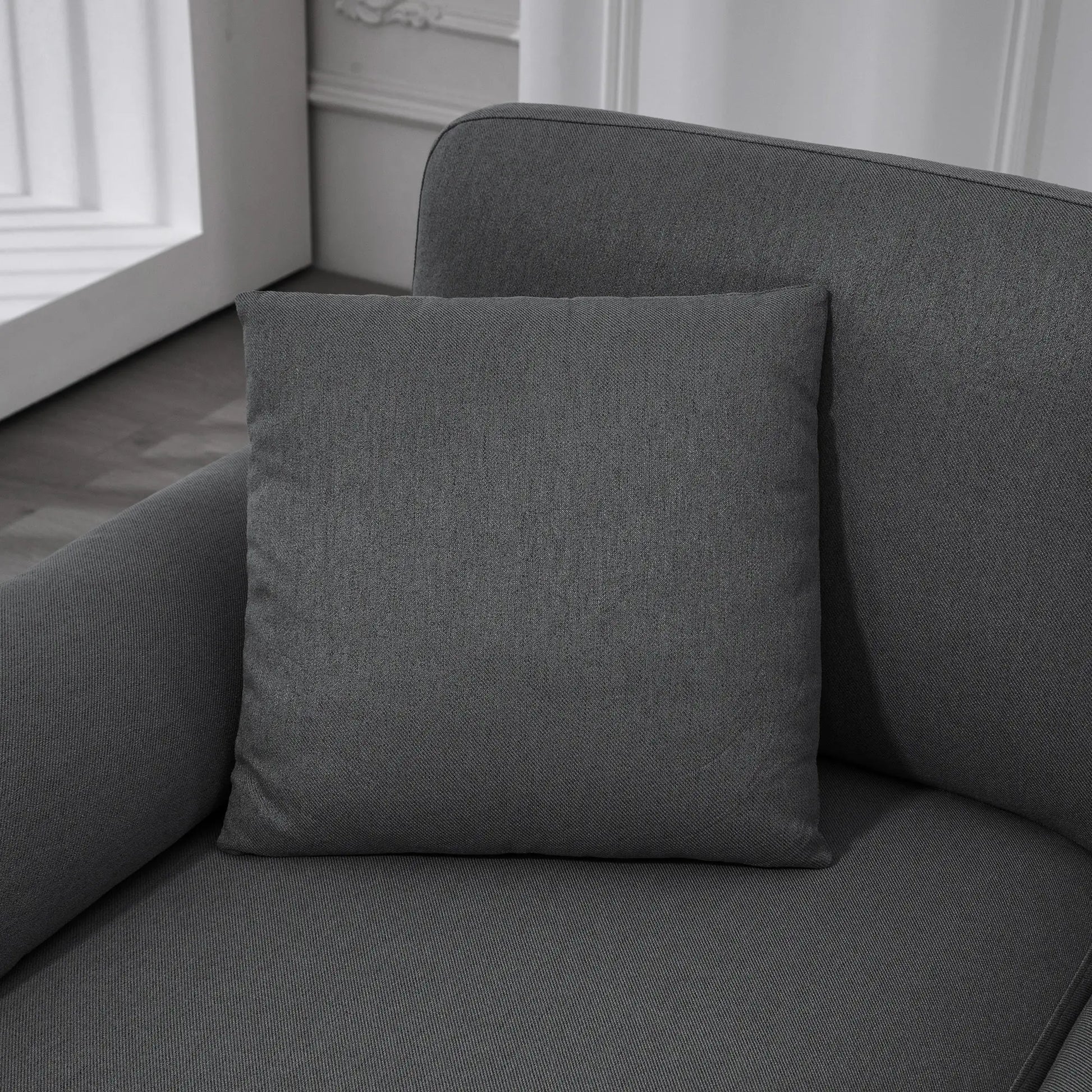 L-Shape Sofa, Modern Sectional Couch with Chaise Lounge, Dark Grey 3-Seater Sofas at Gallery Canada