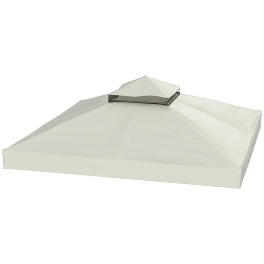 10' x 10' Gazebo Replacement Cover, UPF30+, 2-Tier Roof, Light Grey Gazebo Canopy Replacement Light Grey at Gallery Canada