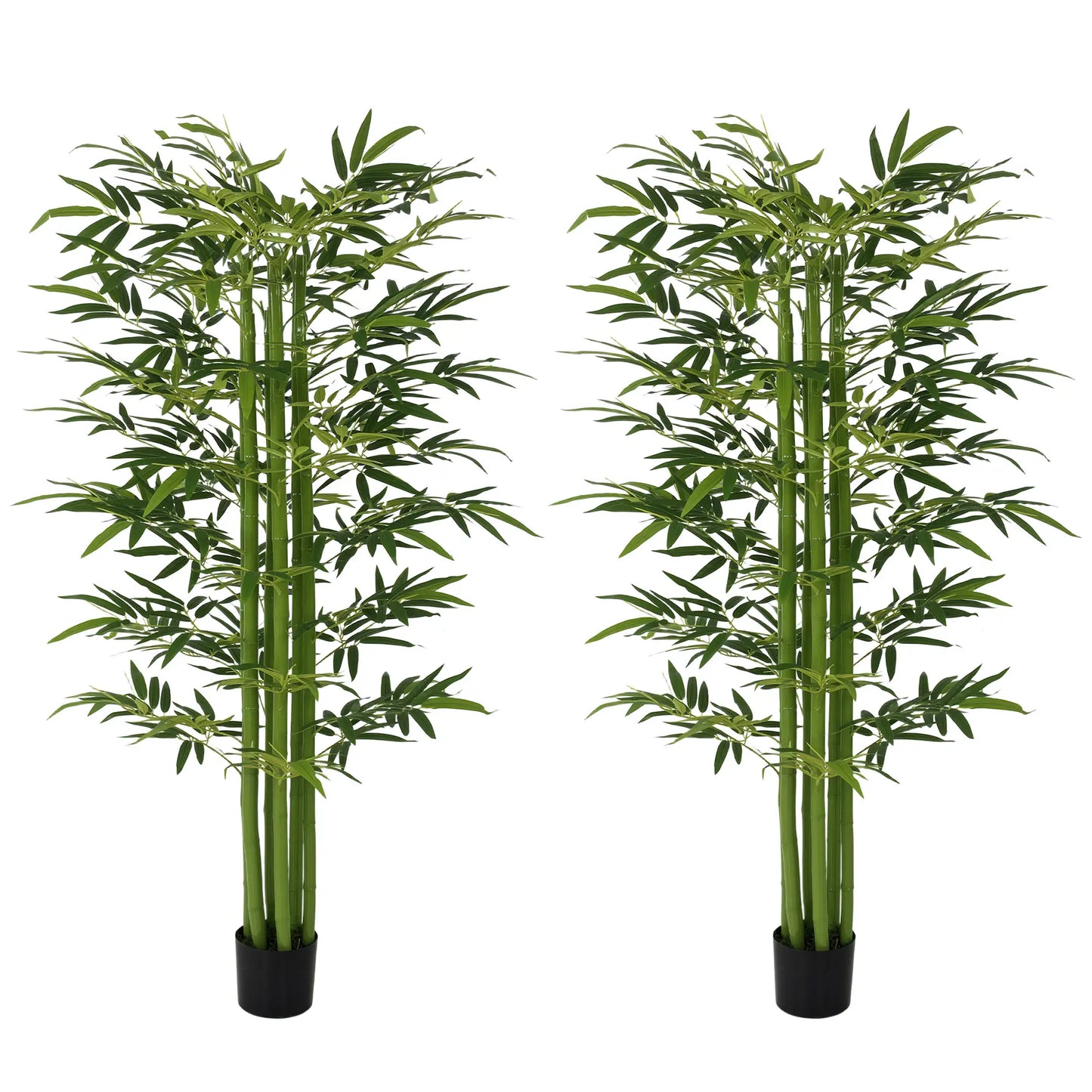 Indoor Fake Plants, Artificial Bamboo Tree with Adjustable Shape for Home Office Living Room Decor, Green