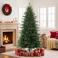 Sapin de Noël artificiel de 7 pieds, complet à charnières, vert