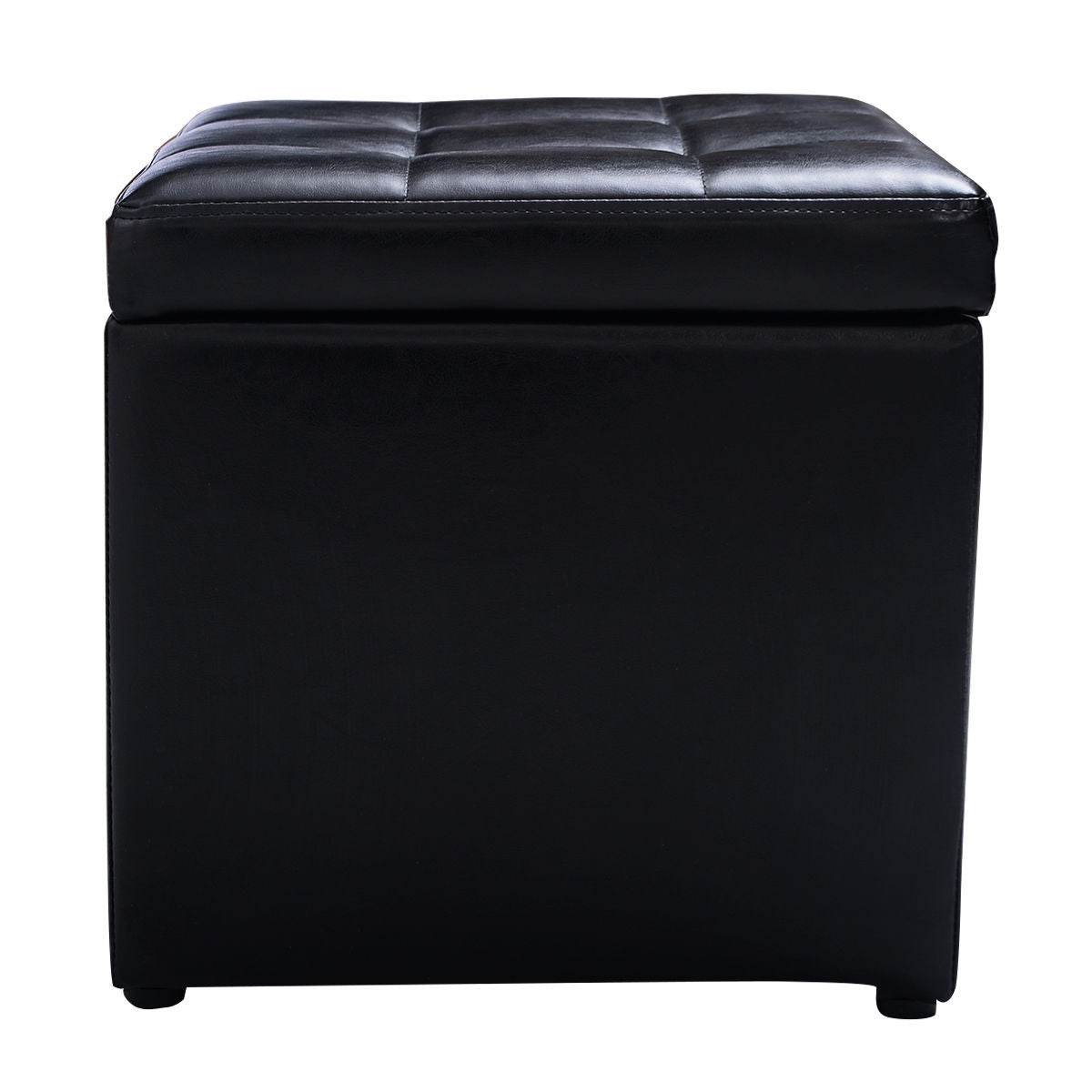 Foldable Cube Ottoman Pouffe Storage Seat, Black Ottomans at Gallery Canada