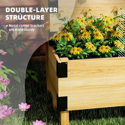 Raised Garden Bed With Trellis, 2 Tier Wooden Elevated Planter Box Elevated Garden Beds at Gallery Canada