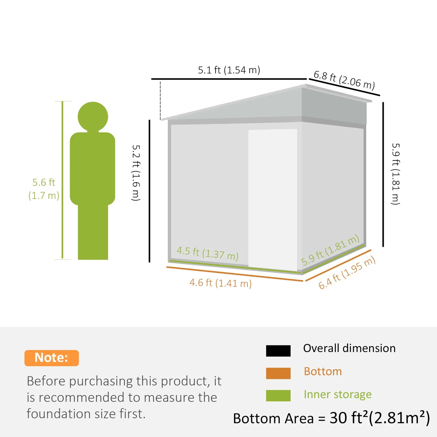 5'x7' Lean to Metal Shed, Sliding Door, 2 Vents, White Sheds at Gallery Canada