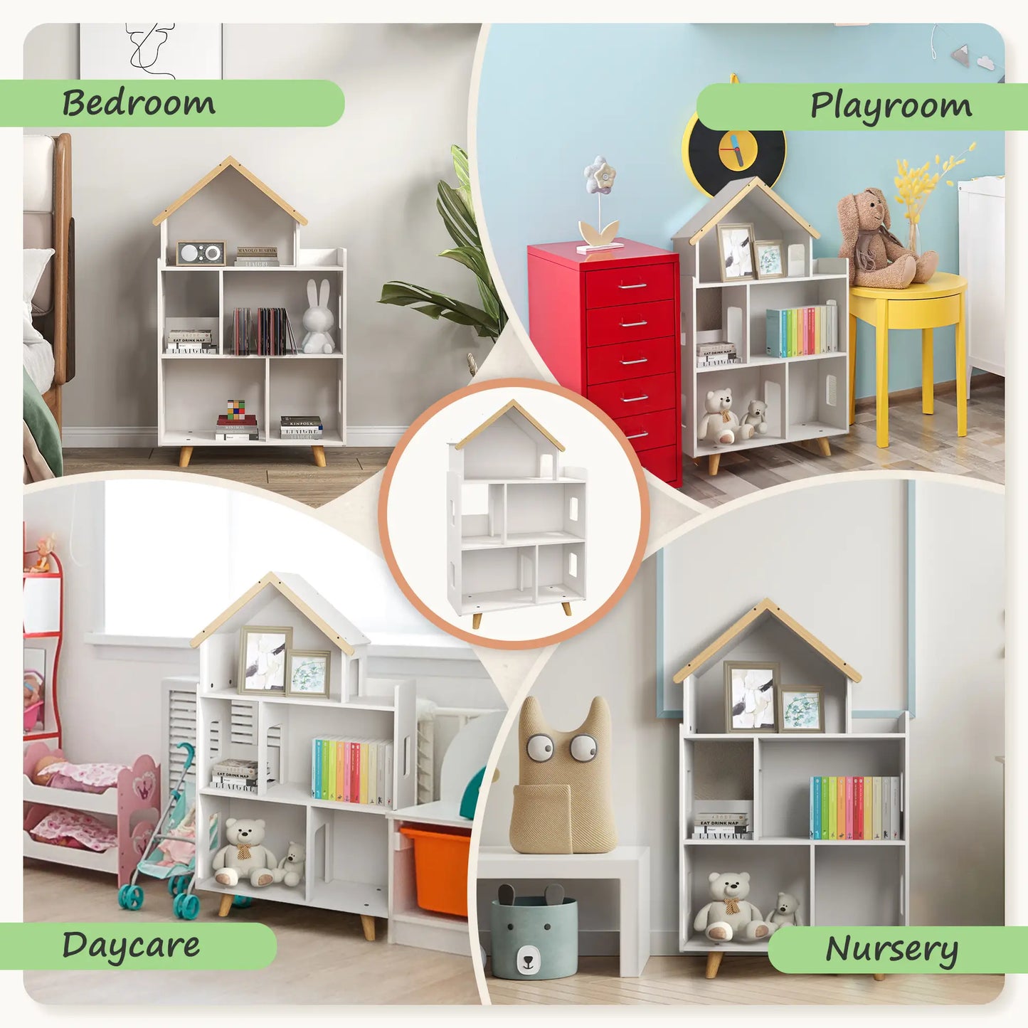 Toy Storage Organizer, 3-Tier Kids Bookshelf, White Small Bookshelves at Gallery Canada