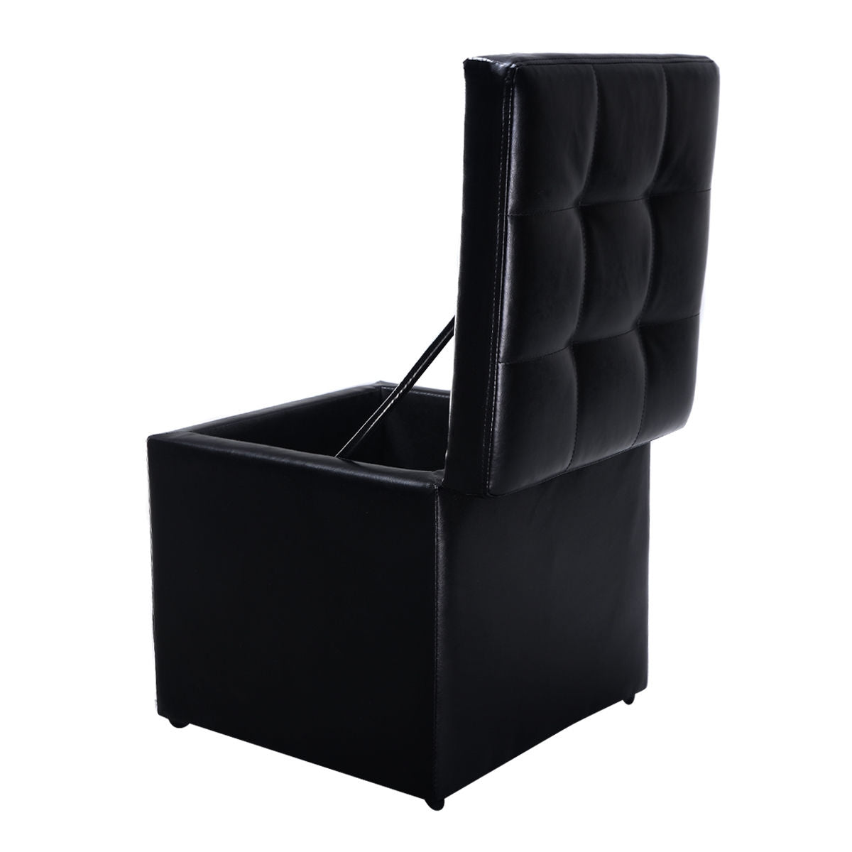 Foldable Cube Ottoman Pouffe Storage Seat, Black Ottomans at Gallery Canada