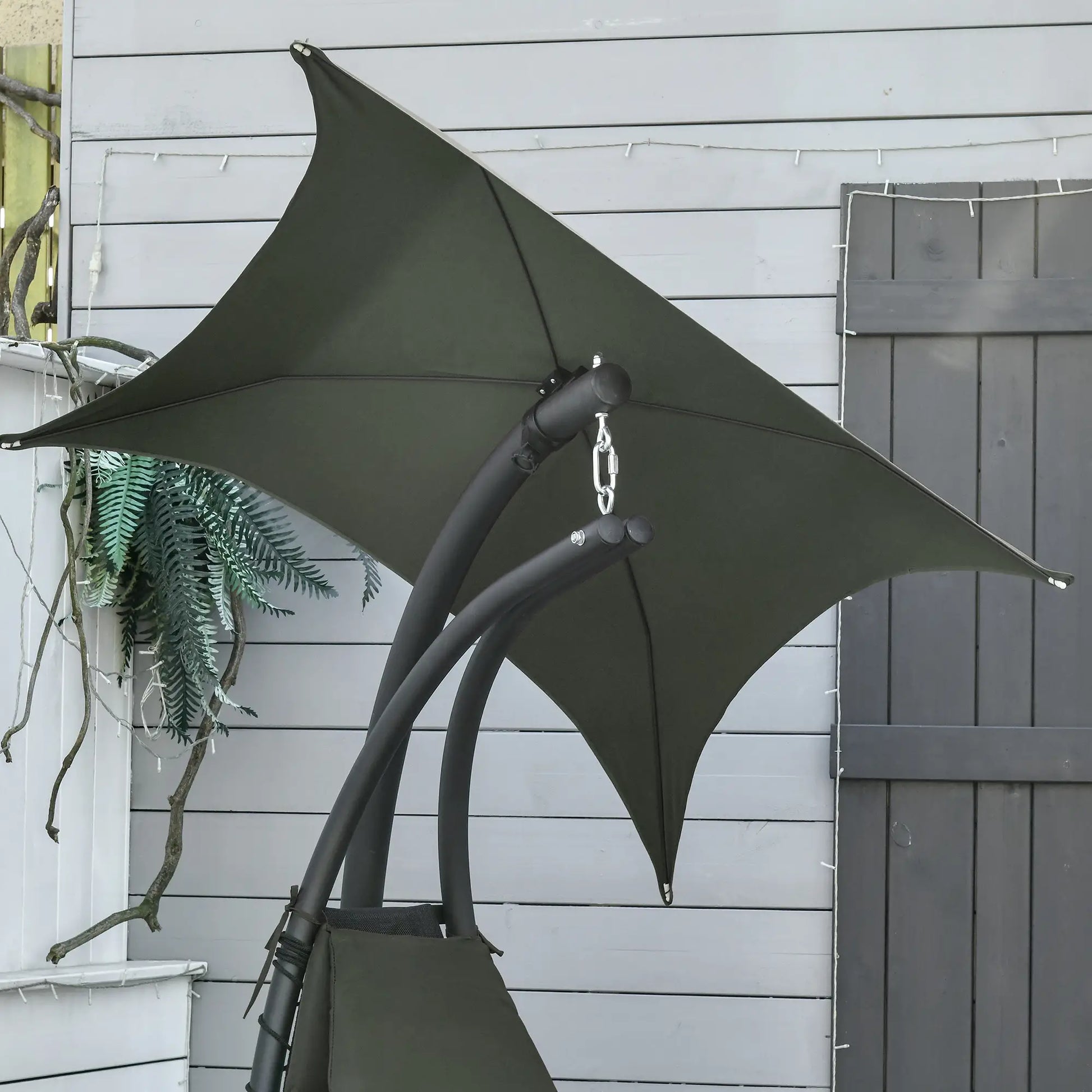 Floating Chaise Lounge, Outdoor Swing Chair, Hammock w/ Stand, Charcoal Grey Patio Swings with Stand at Gallery Canada