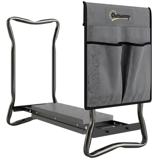 Foldable Garden Kneeler Seat, Thick EVA Foam Pad, Tool Pouch, Grey Garden Accessories Grey at Gallery Canada