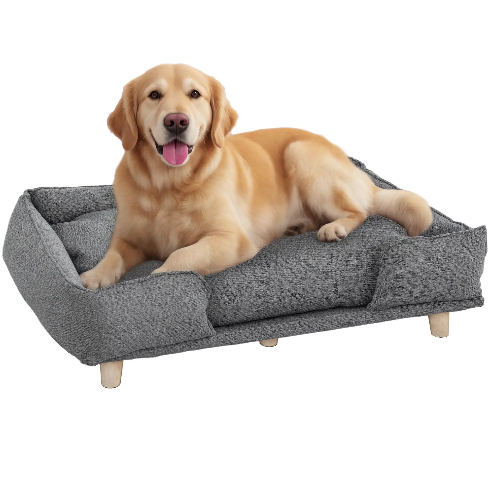 Washable Dog Sofa for Large Dogs, Elevated Pet Couch, Dark Grey Dog Sofas at Gallery Canada
