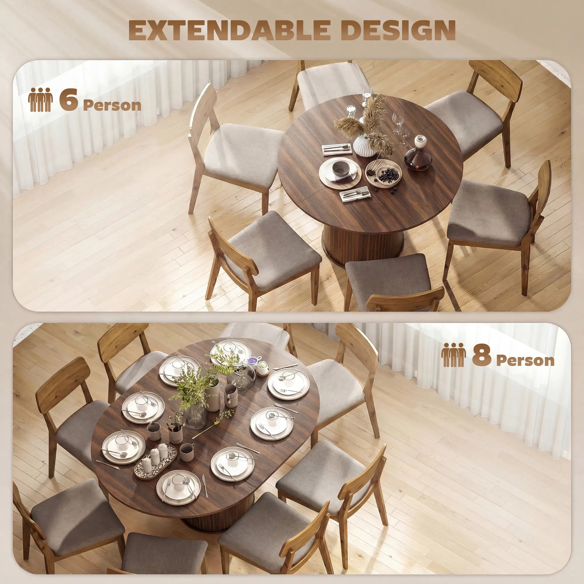 Extendable Kitchen Table, 43.5