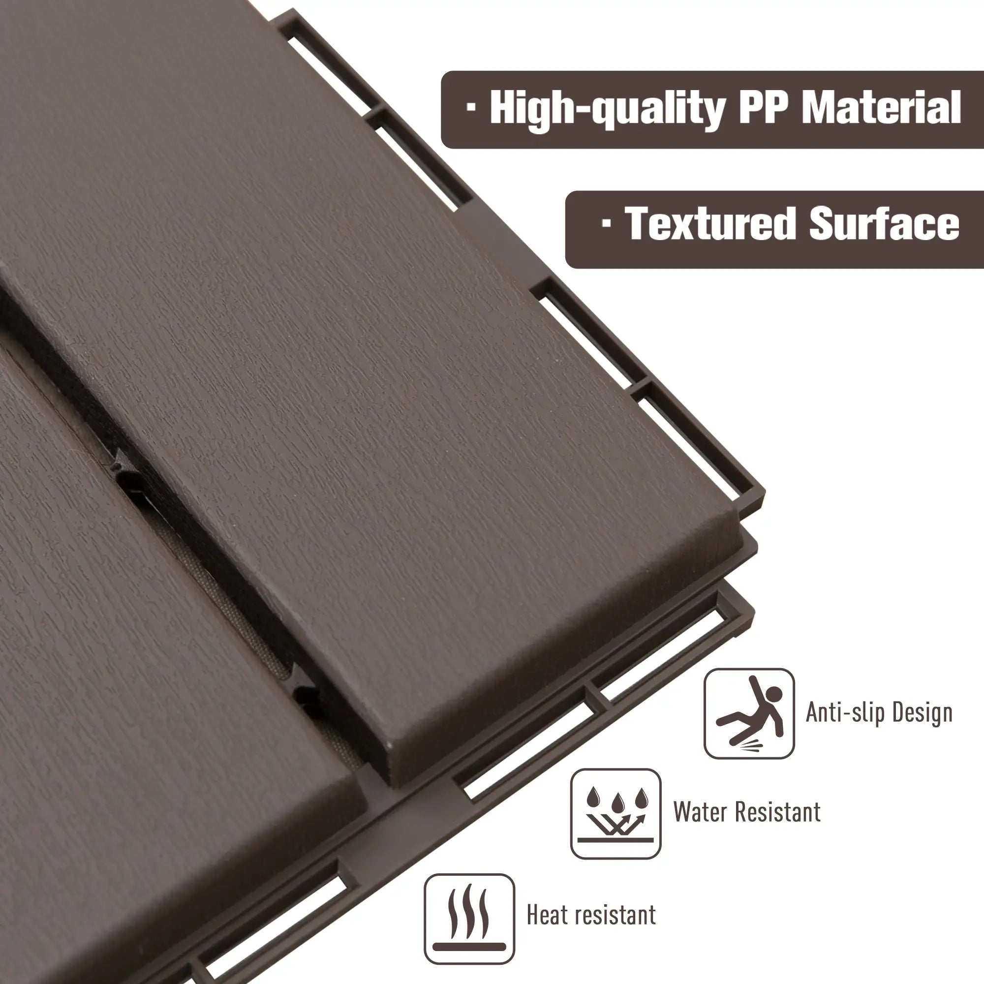 9 Pcs PP Interlocking Deck Tile, 12