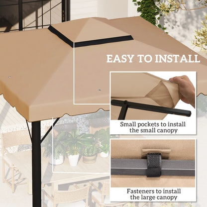 10' x 10' Replacement Canopy, Gazebo Top Cover, Double Vented Roof, Khaki Gazebos at Gallery Canada