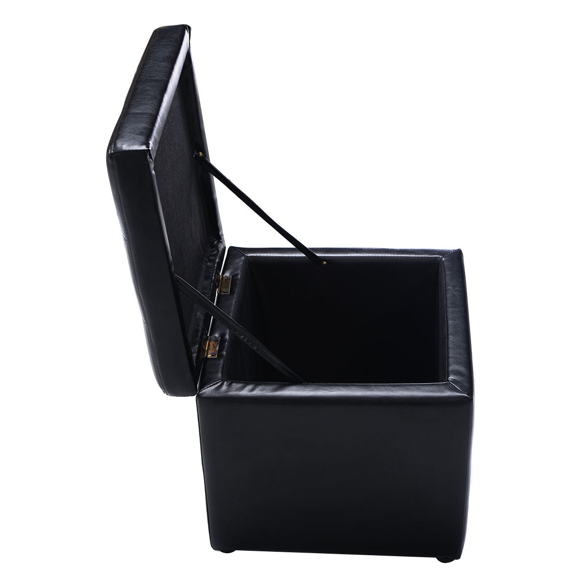 Foldable Cube Ottoman Pouffe Storage Seat, Black Ottomans at Gallery Canada