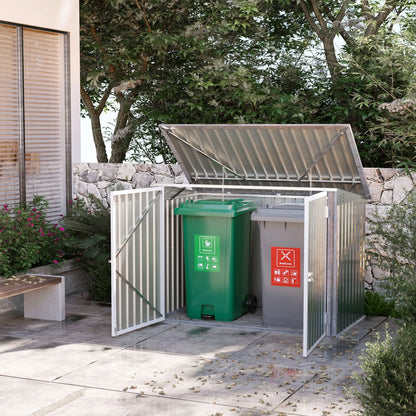 6x3 FT Outdoor Storage Shed, Double Door Trash Can Organizer, Green Sheds at Gallery Canada