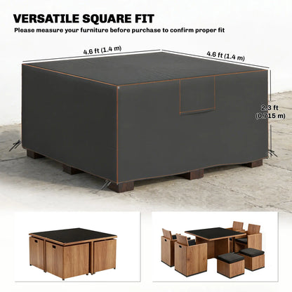Waterproof Heavy Duty Patio Furniture Cover, 55.1" x 55.1" x 28.1", Black Patio Furniture Covers at Gallery Canada