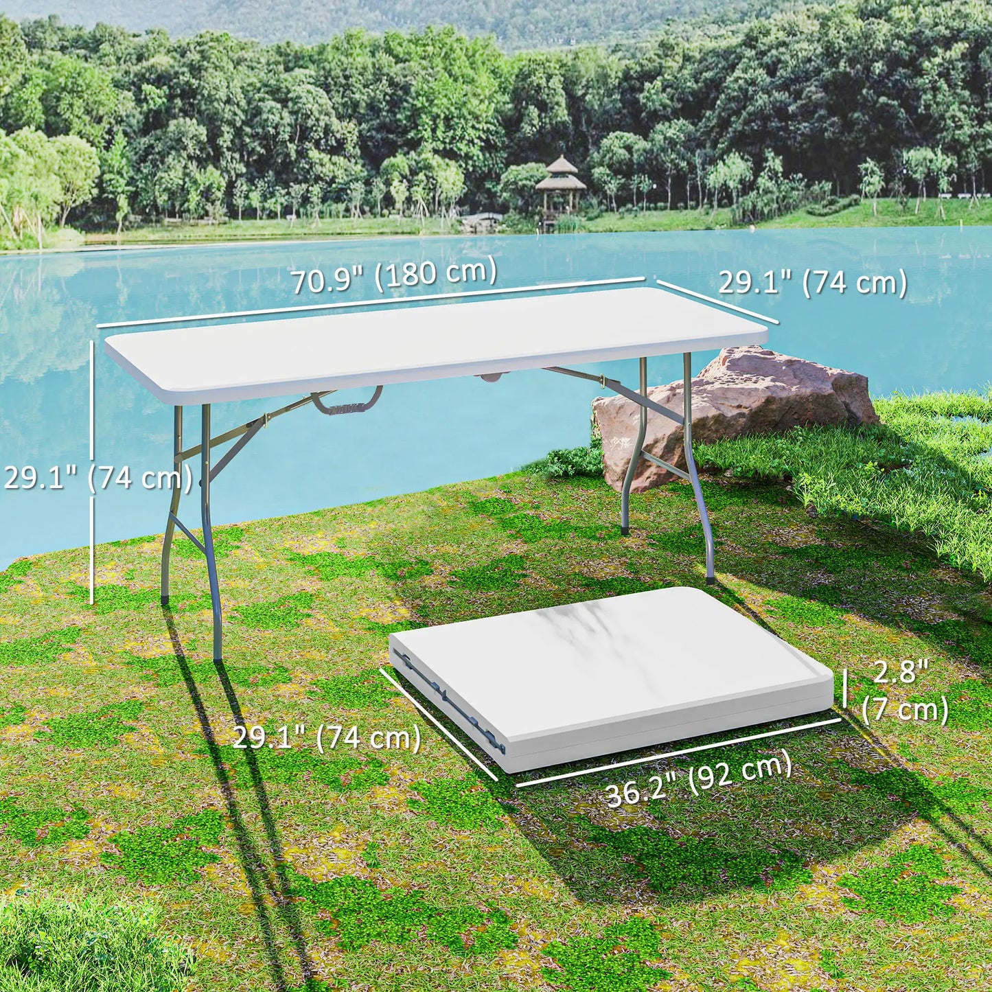 6ft Folding Table, Portable Plastic Camping Table, Outdoor Indoor Picnic Picnic Tables & Camping Chairs at Gallery Canada