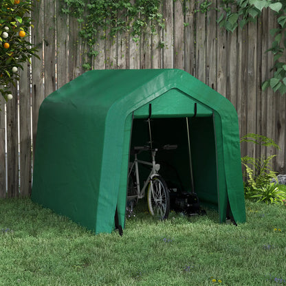 8' x 6' Carport, Sidewalls, Roll-up Door, Outdoor Storage, Green Car Shelters at Gallery Canada