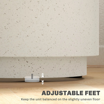 Terrazzo Finish Side Table, 17" Round, White, Cream Side Tables at Gallery Canada