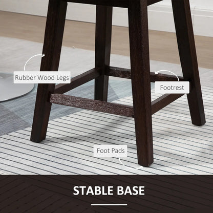 2 Swivel Bar Stools, Counter Height, Wood Legs, Footrests, Dark Grey Bar Stools at Gallery Canada