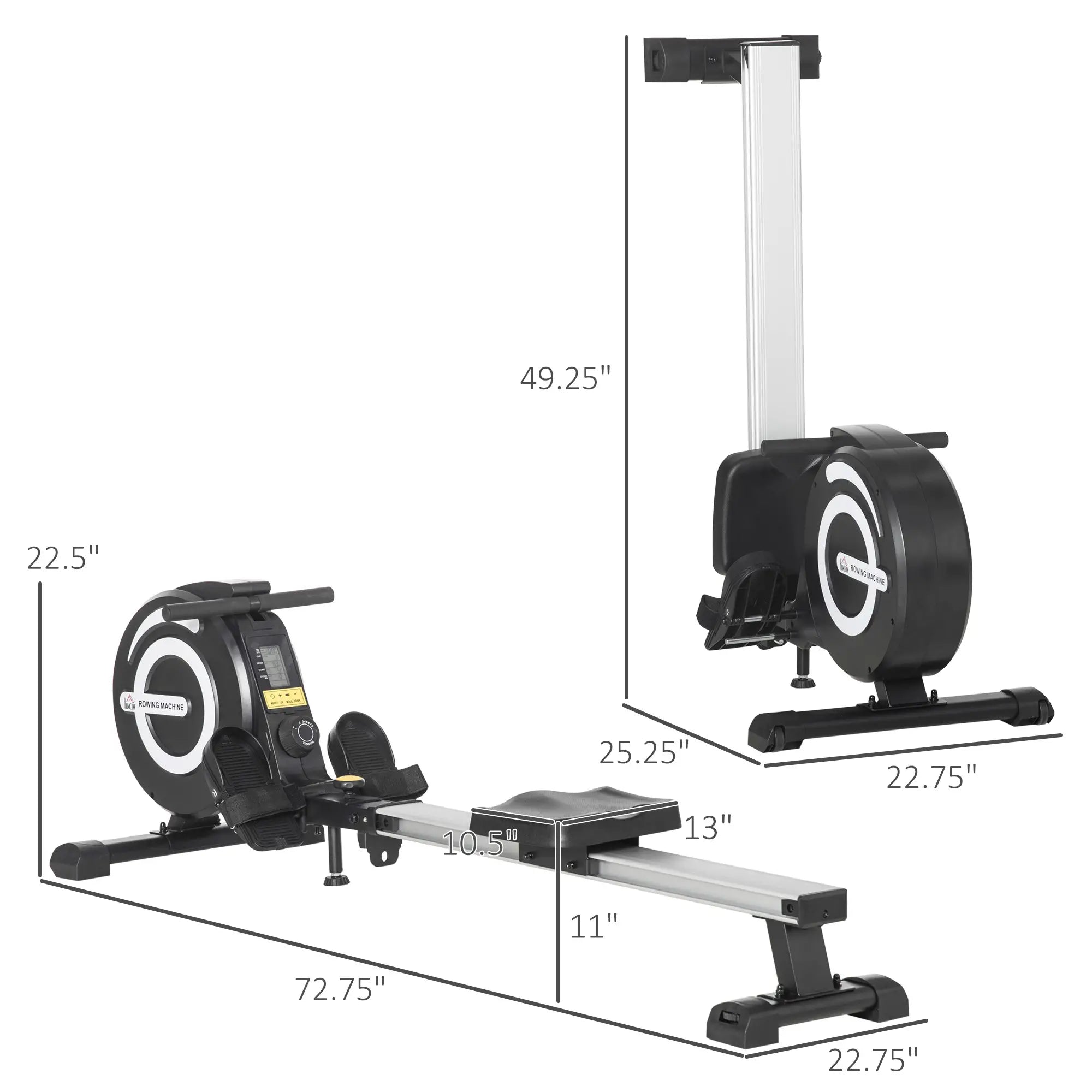 Magnetic Rowing Machine, Adjustable Resistance, LCD Monitor, Full Body Fitness Aerobic Equipment at Gallery Canada