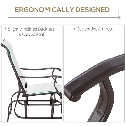 Outdoor Glider Chair, Steel Frame, Mesh Fabric, Cream White Outdoor Gliders at Gallery Canada