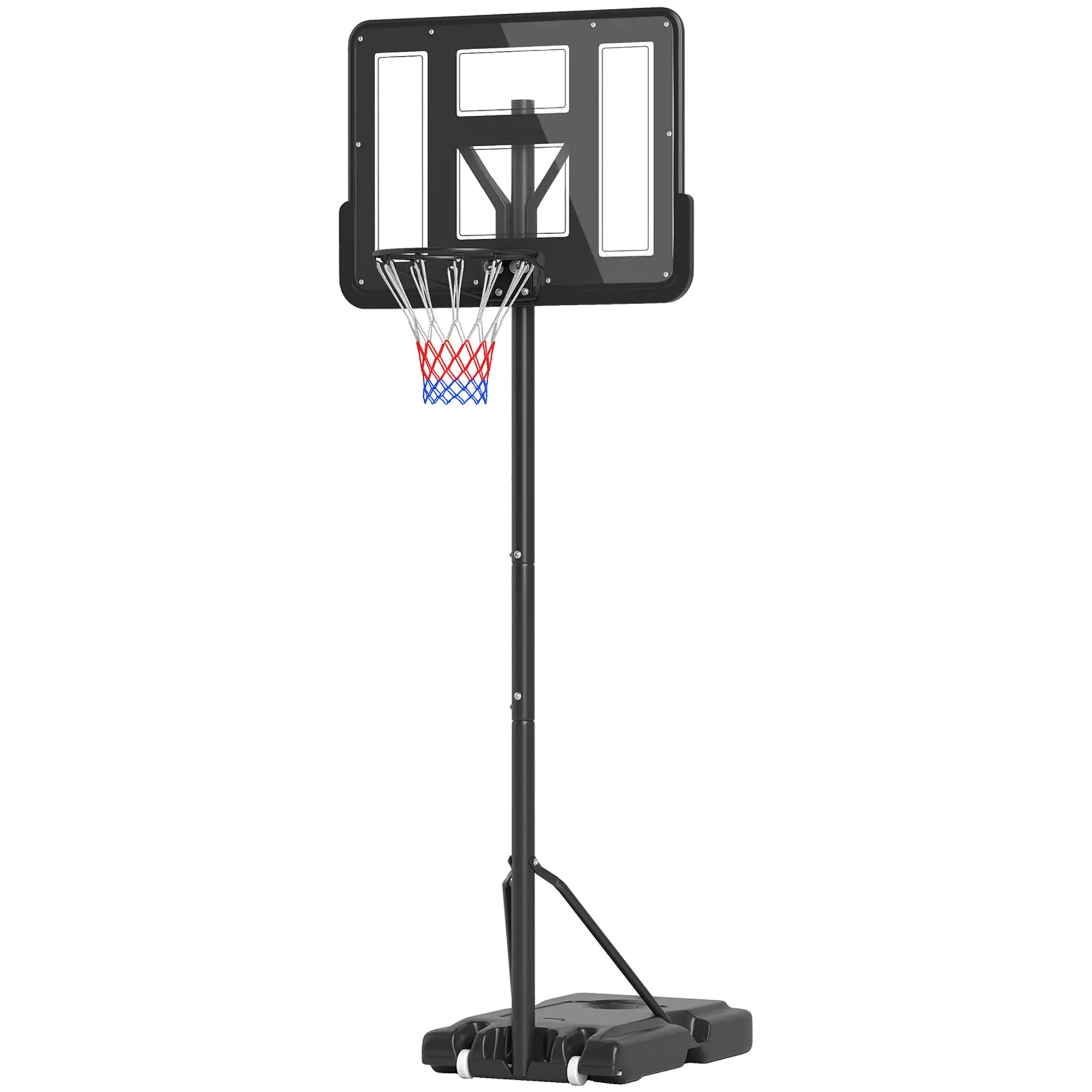 Height Adjustable Basketball Hoop Stand, 5ft-10ft, Portable with Wheels, 43