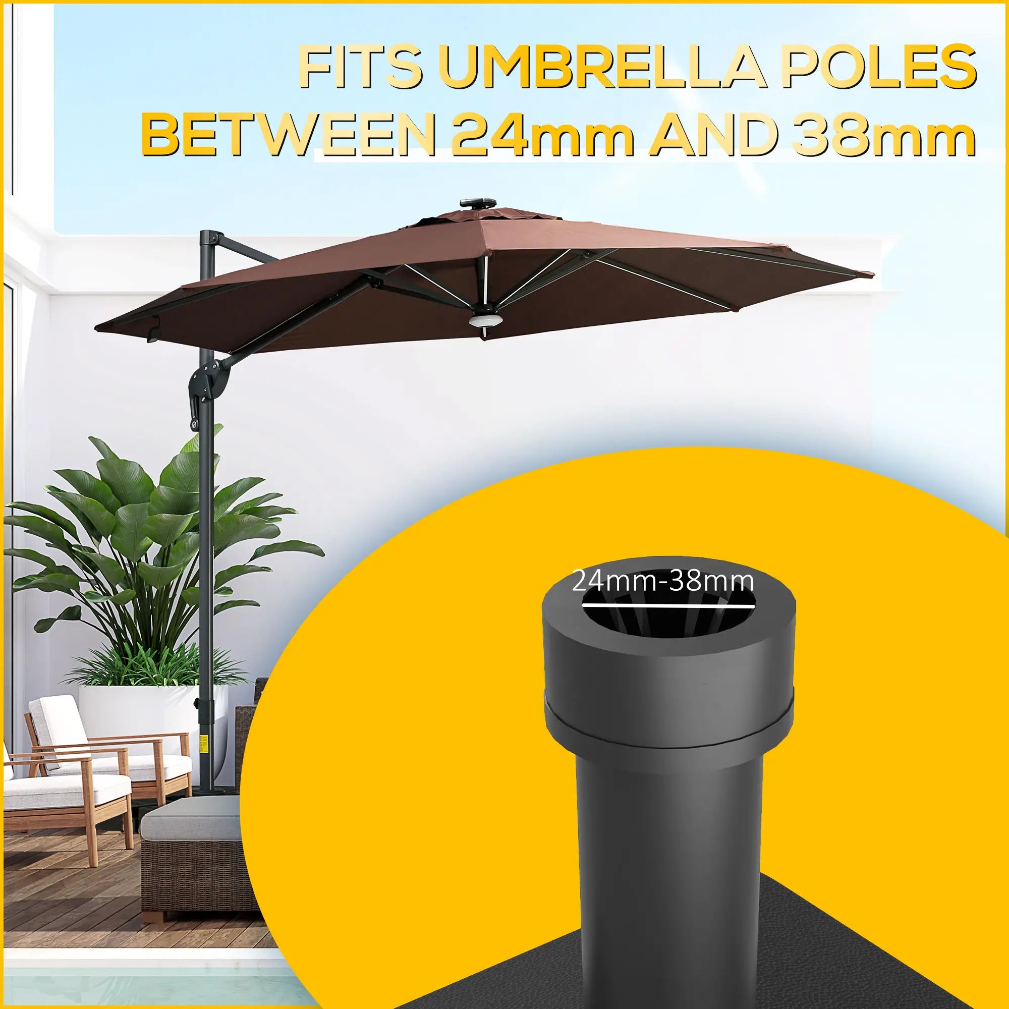 Fillable Umbrella Base With Wheels, Steel Pole, Black Umbrella Bases at Gallery Canada