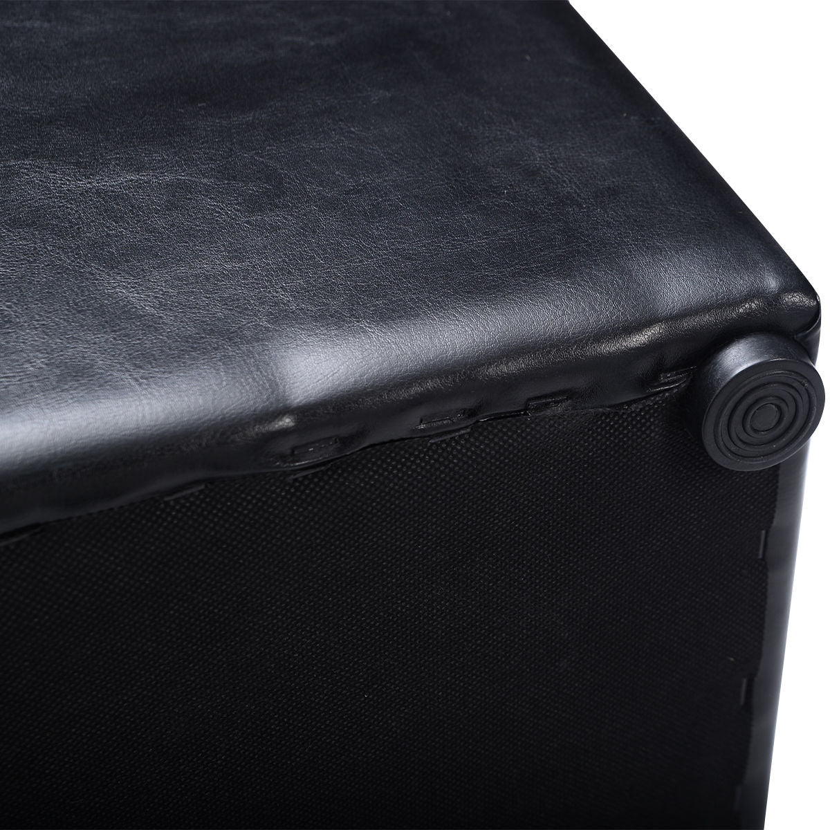 Foldable Cube Ottoman Pouffe Storage Seat, Black Ottomans at Gallery Canada