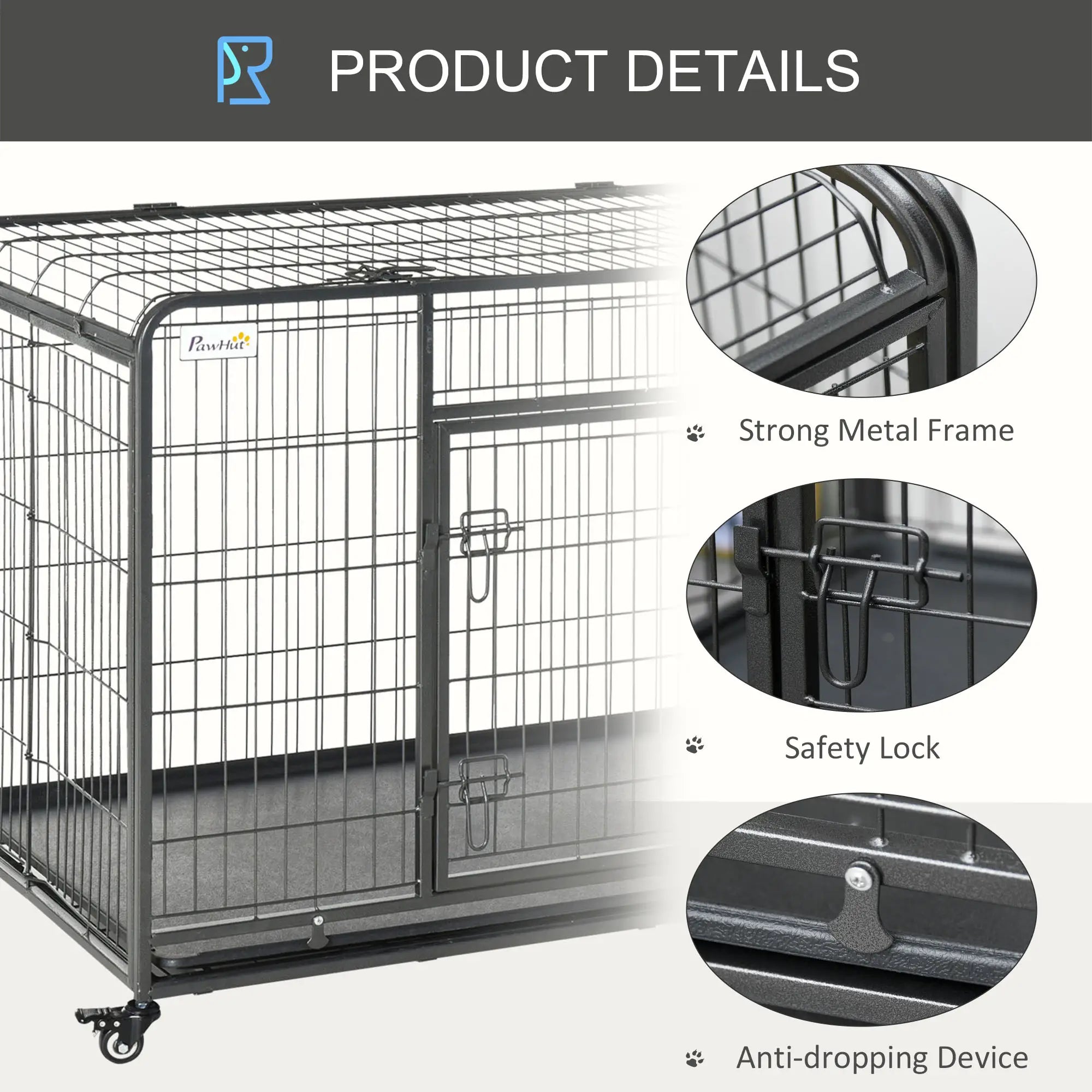 Heavy Duty Folding Dog Crate, Extra Large, 49