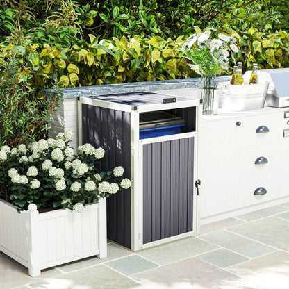 Lockable Outdoor Storage Shed, Single Garbage Bin, Galvanized Frame, Dark Grey Sheds at Gallery Canada