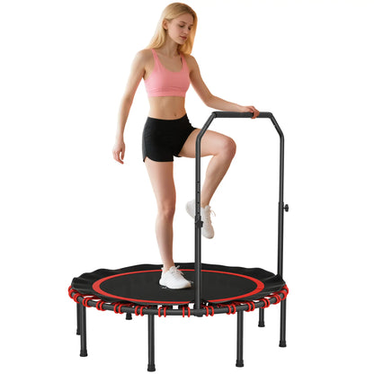48 Inch Foldable Rebounder Trampoline, Mini Indoor with Adjustable Handle Trampolines at Gallery Canada