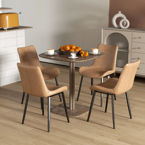 Modern Dining Table For 4, Wood-Effect Top, 27.6