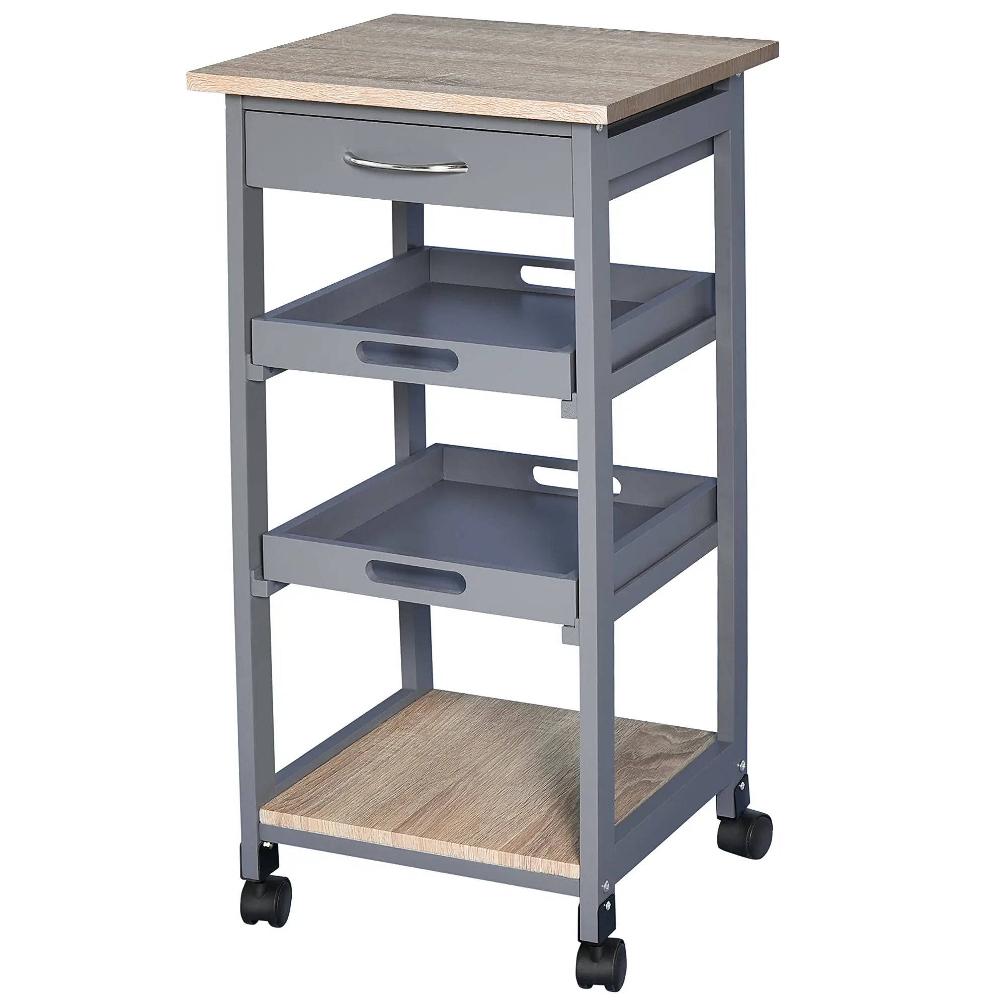Kitchen Island Rolling Cart with Drawer, Grey Kitchen Islands & Kitchen Carts at Gallery Canada