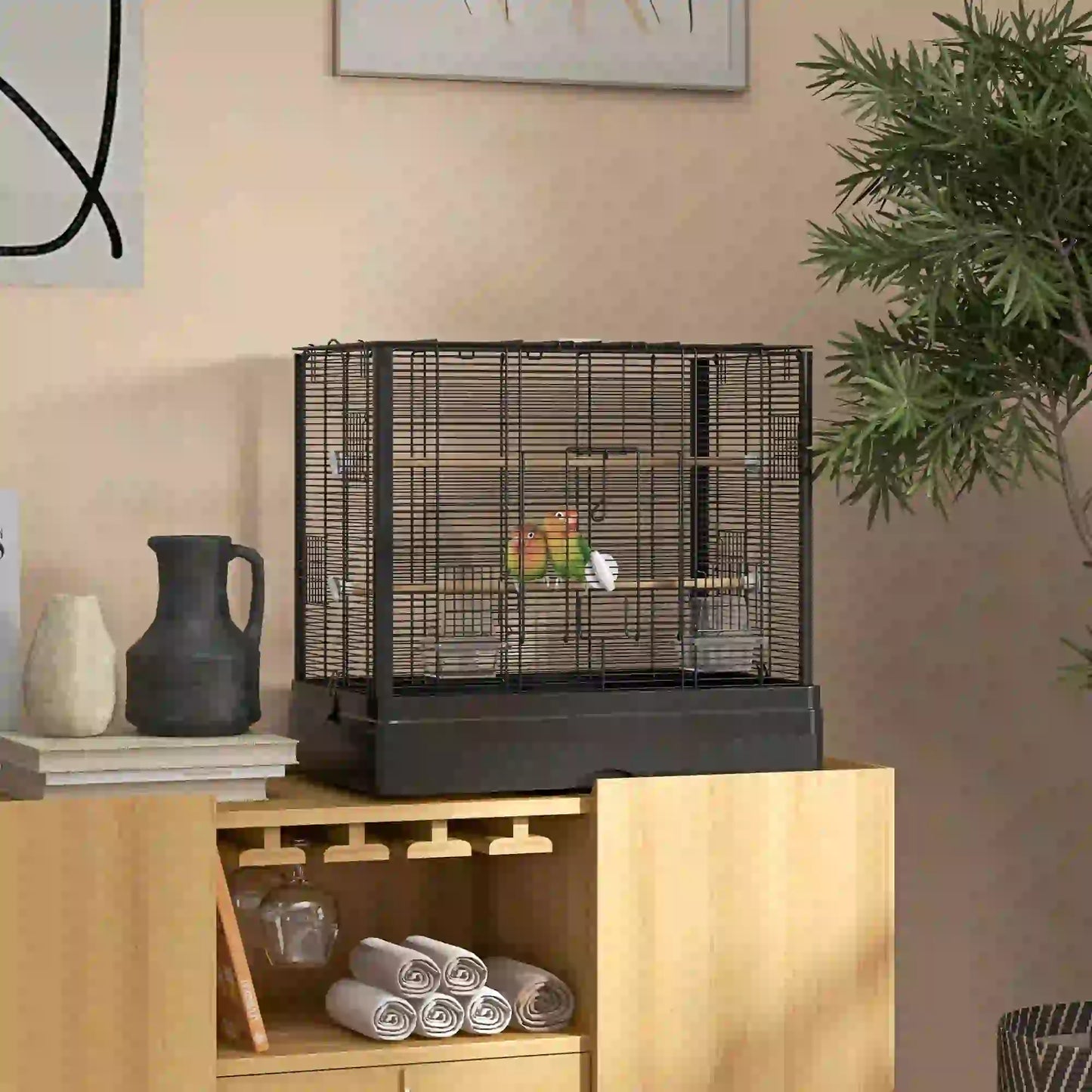 22" Bird Cage for Budgies, Finches, Canaries, Black Bird Cages at Gallery Canada