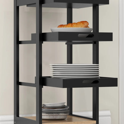 Kitchen Island Rolling Trolley, Utility Serving Cart with Drawer, Black Kitchen Islands & Kitchen Carts at Gallery Canada