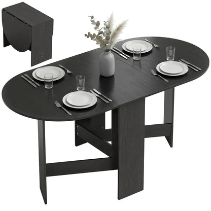 Oval Folding Dining Table, Drop Leaf Kitchen Table, Black Dining Tables at Gallery Canada