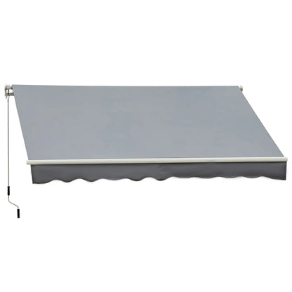 10x8ft Manual Retractable Patio Awning, Aluminum Frame, Grey Deck Awnings at Gallery Canada
