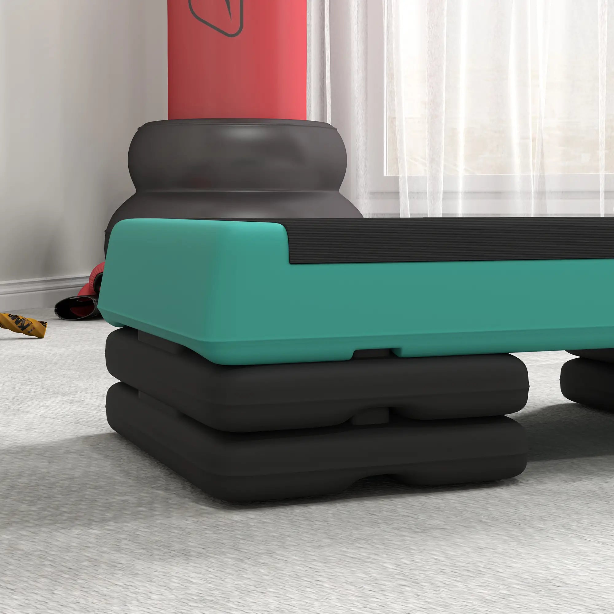 Adjustable Exercise Step Platform, 3-Level with Risers 4