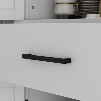 72" Kitchen Storage Cabinet, Farmhouse Pantry, 4 Barn Doors, Drawer, Adjustable Shelves, White Kitchen Pantry Cabinets at Gallery Canada