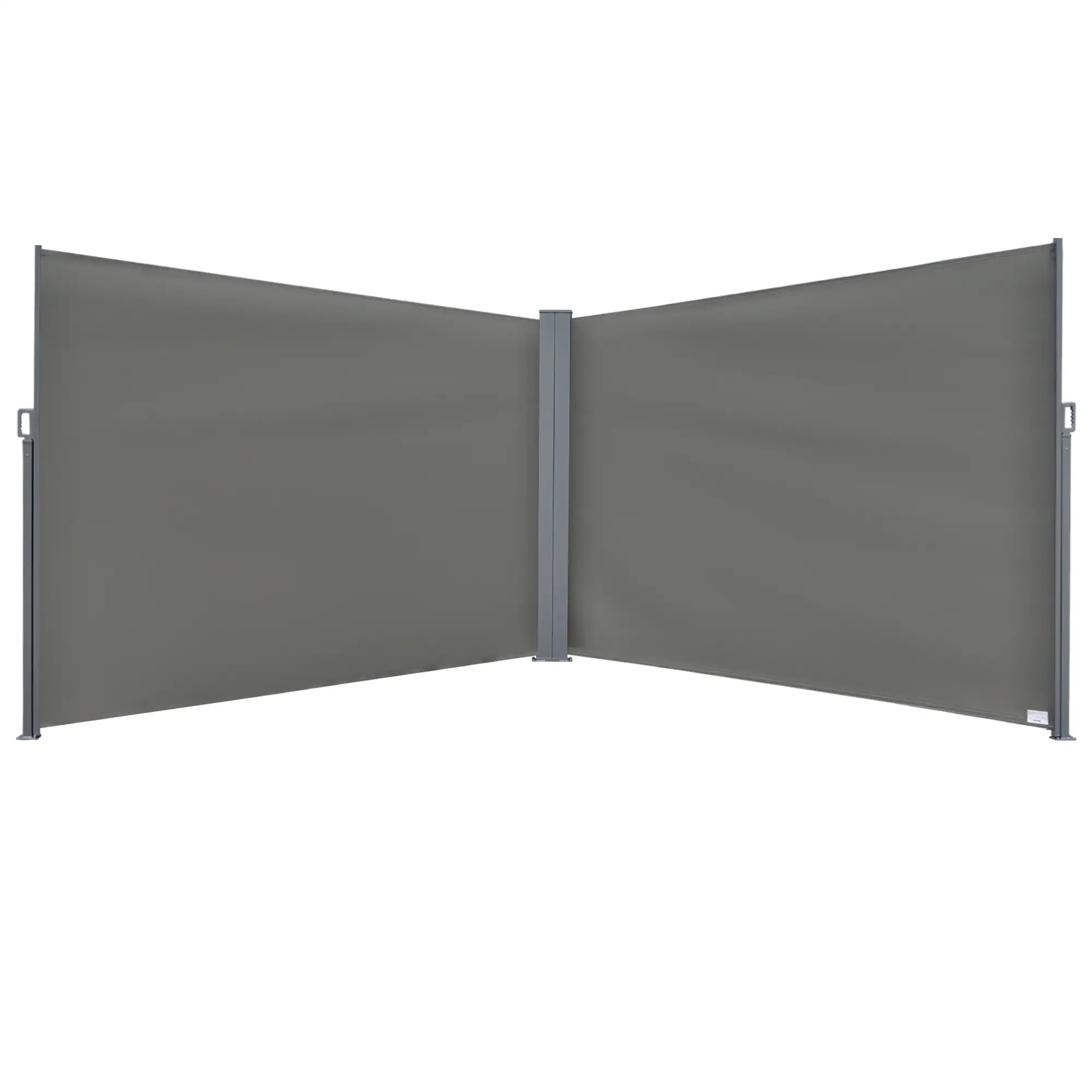 Retractable Double Side Awning, Folding Privacy Screen, Grey Side Awnings Grey at Gallery Canada