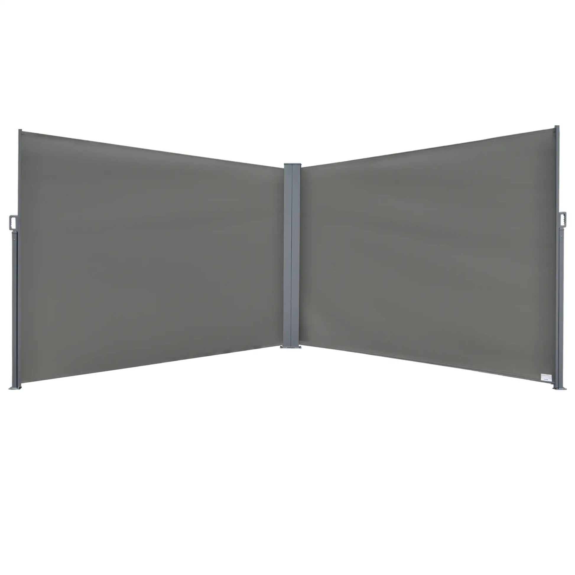 Retractable Double Side Awning, Folding Privacy Screen, Grey Side Awnings Grey at Gallery Canada