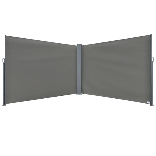 Retractable Double Side Awning, Folding Privacy Screen, Grey Side Awnings Grey at Gallery Canada