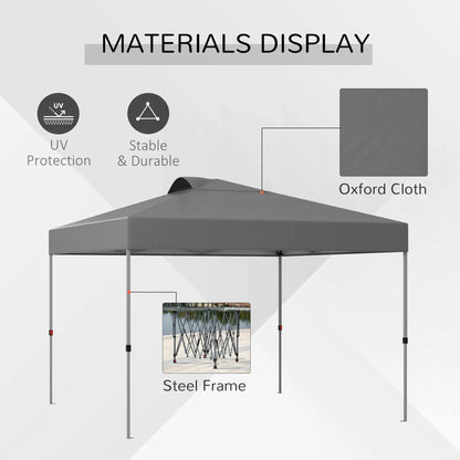 10' x 10' Pop Up Canopy Tent, Airy Top Vents, Wheeled Carry Bag, Dark Grey Pop Up Canopies at Gallery Canada