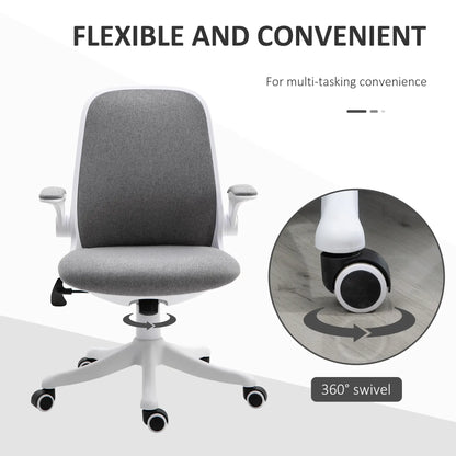 360° Swivel Office Chair, Adjustable Height, Flip-Up Arms, Grey Task Chairs at Gallery Canada