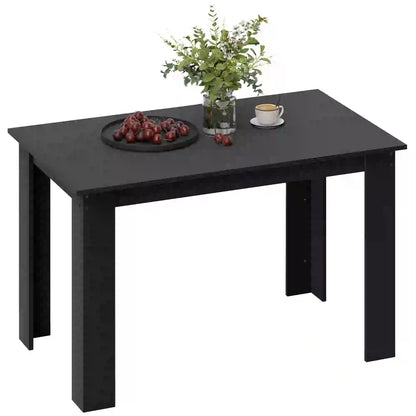 47" Kitchen Table for 4-6 People, Wood Effect, Black Dining Tables at Gallery Canada